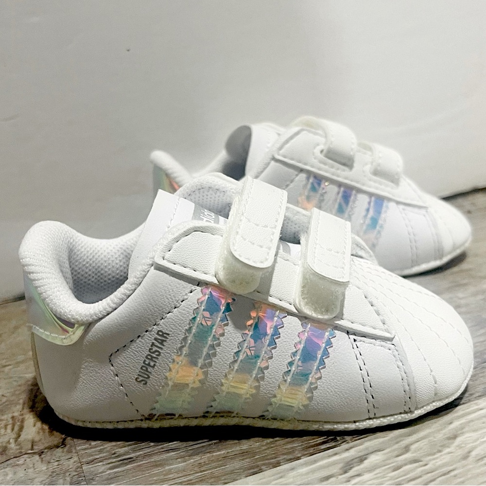 Girl Infant Adidas Originals Superstar Crib Shoes Size: 1K